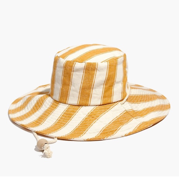 Madewell Accessories - Madewell Striped Linen-Cotton Oversized Sunhat